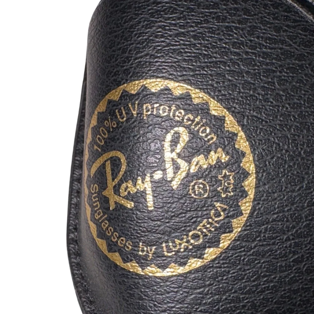 Ray-Ban Black Pebbled Faux Leather Sunglasses Case Snap Closure Luxottica